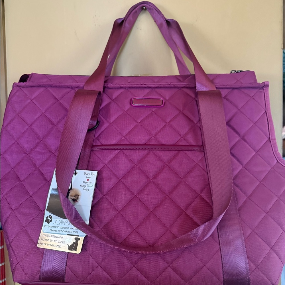 Joan & David Purple Quilted Dog Carrier